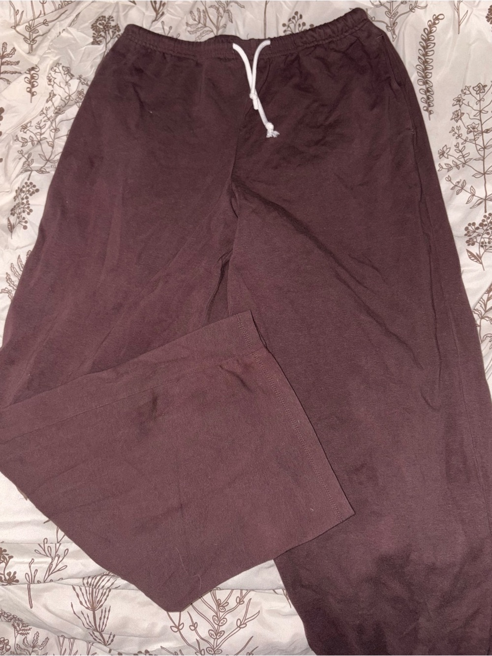 Drawstring Lounge Pants - Brown
